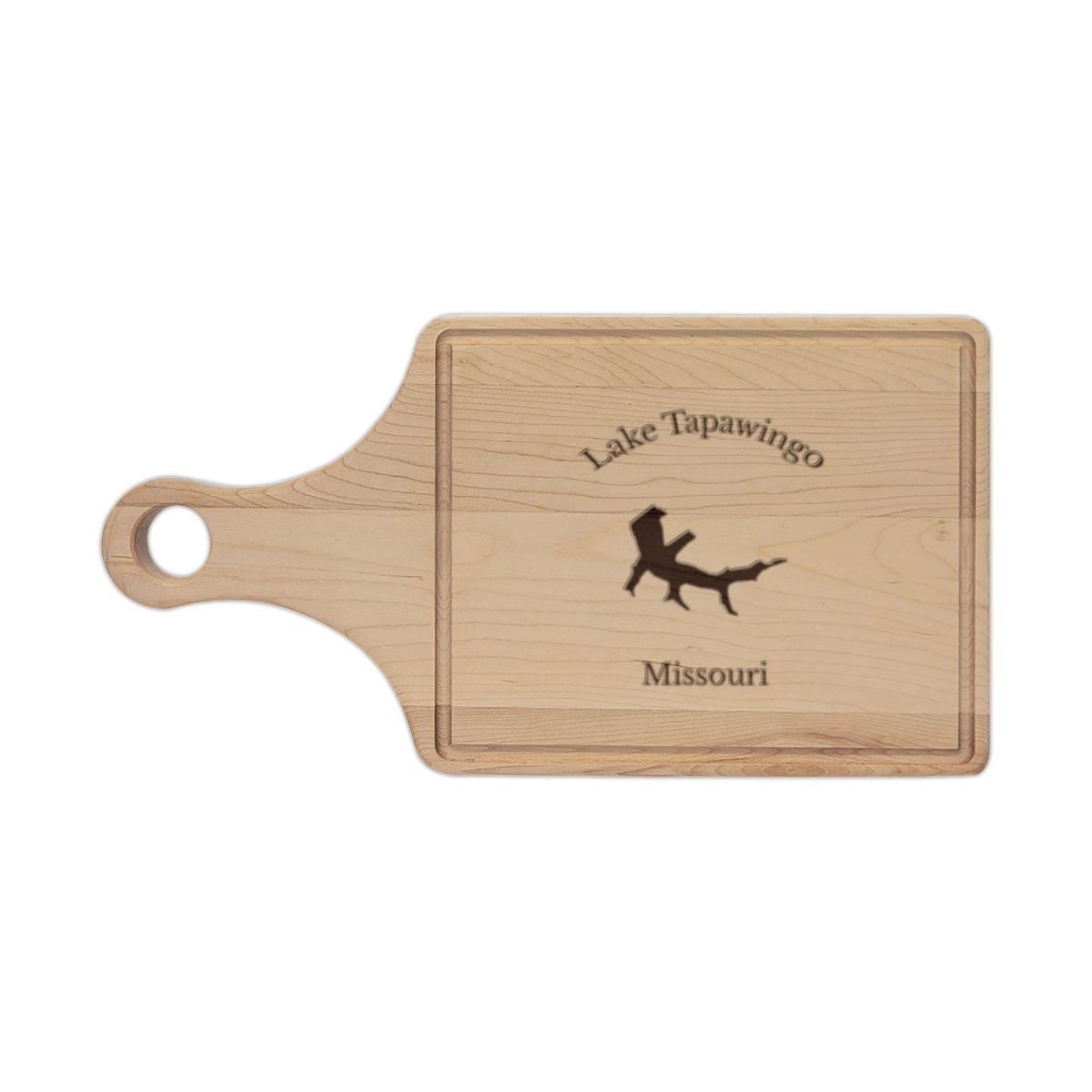 Missouri  Lake  Tapawingo  Engraved  Cutting  Board  front  position  view  from  front  maple.webp