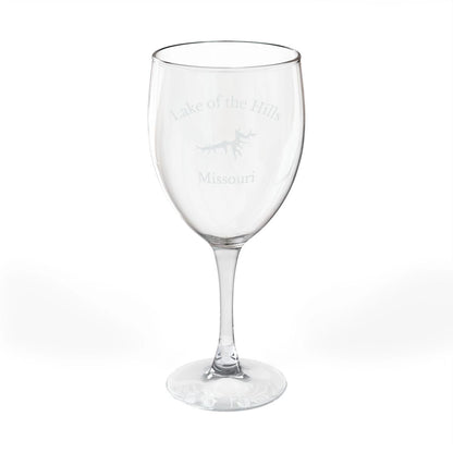 Missouri  Lake  of  the  Hills  Engraved  Wine  Glass  other  position  view  from  front  10.5oz.webp