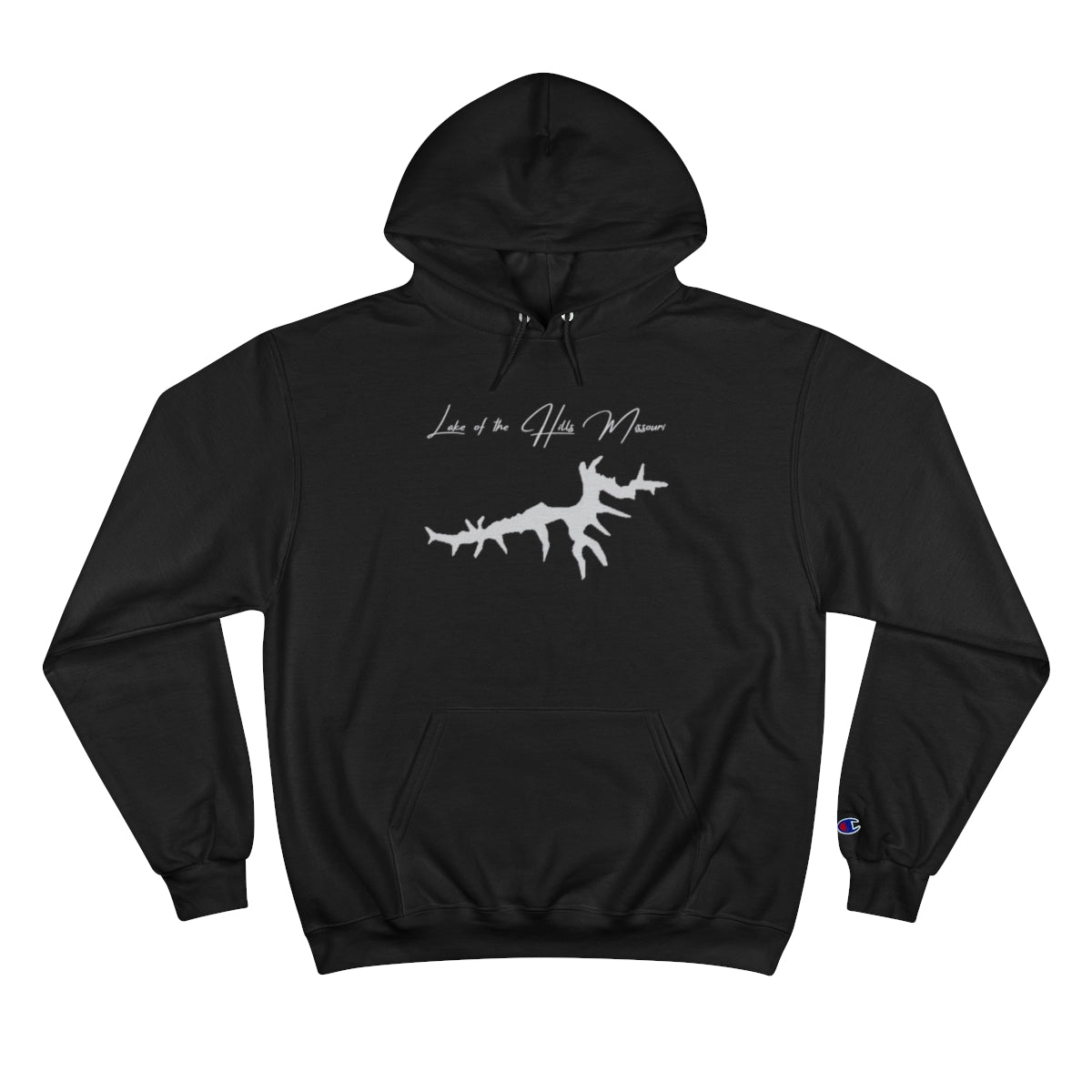 Missouri  Lake  of  the  Hills  Hoodie  front  position  view  from  front  black.webp