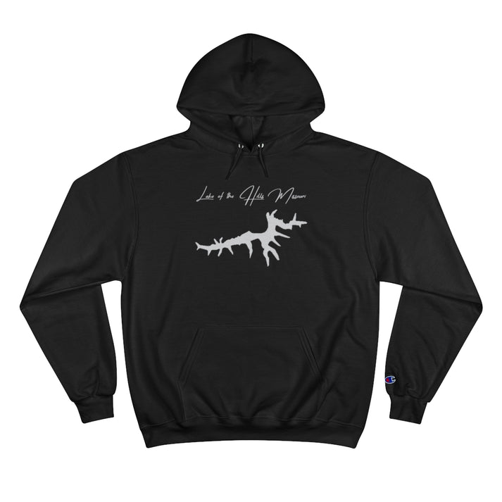 Missouri  Lake  of  the  Hills  Hoodie  front  position  view  from  front  black.webp