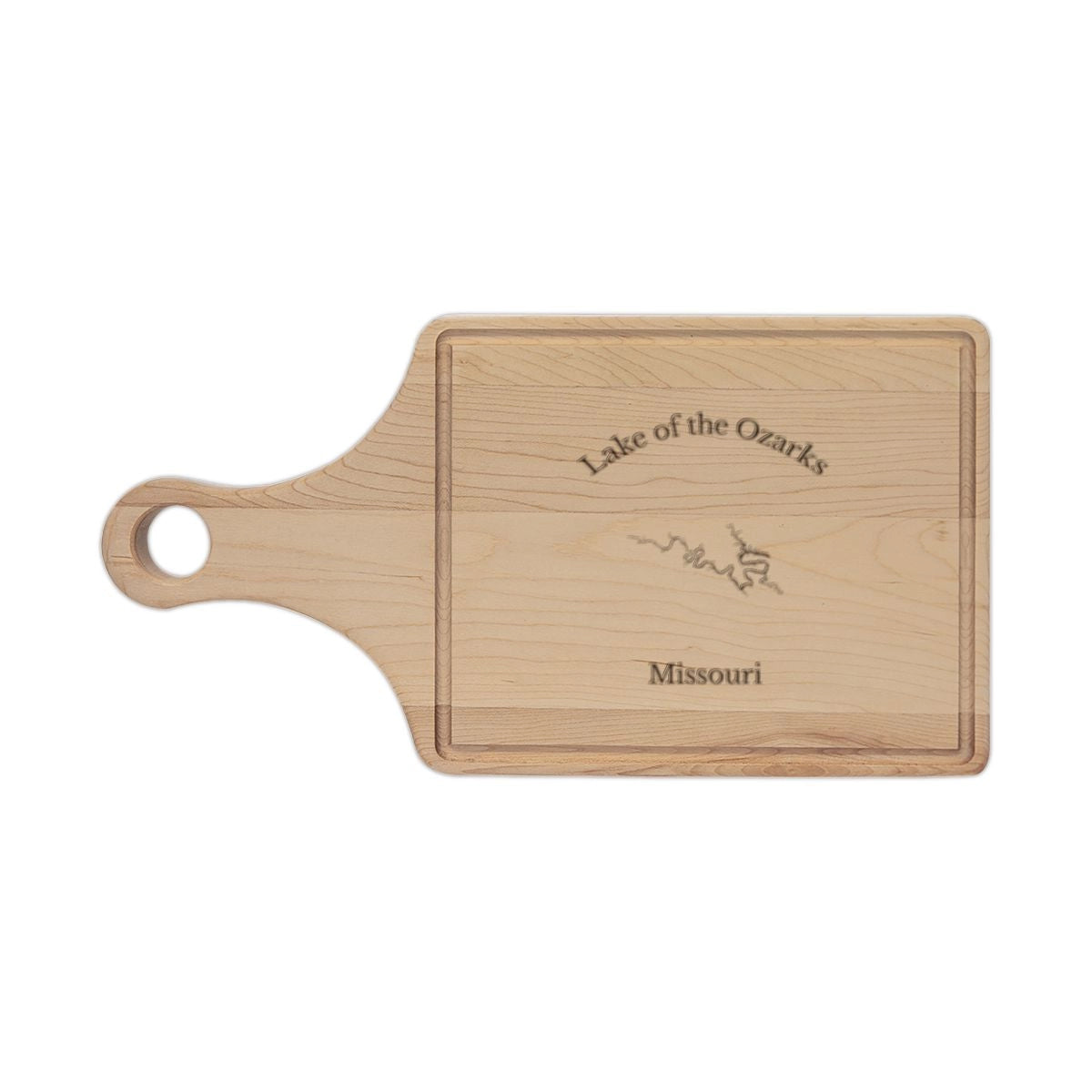 Missouri  Lake  of  the  Ozarks  Engraved  Cutting  Board  front  position  view  from  front  maple.webp
