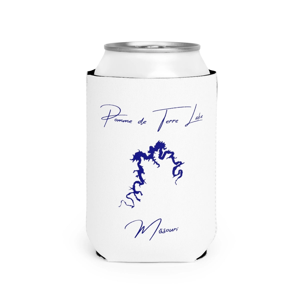 Missouri  Pomme  de  Terre  Lake  Can  Koozie  front  position  view  from  front-2  white.webp