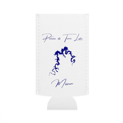 Missouri  Pomme  de  Terre  Lake  Slim  Can  Koozie  front  position  view  from  flat-front  white.webp