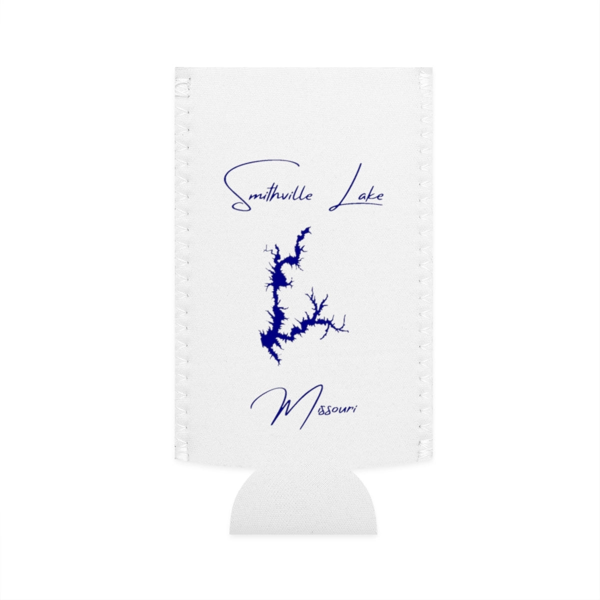 Missouri  Smithville  Lake  Slim  Can  Koozie  front  position  view  from  flat-front  white.webp