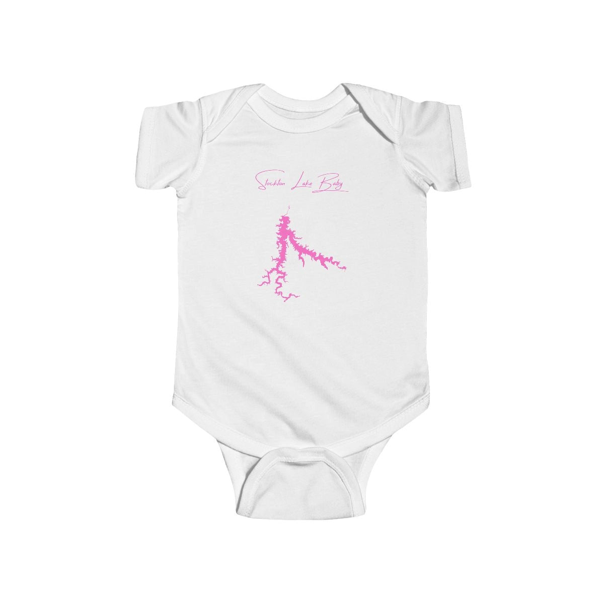 Missouri  Stockton  Lake  Onesie  front  position  view  from  front  white.webp