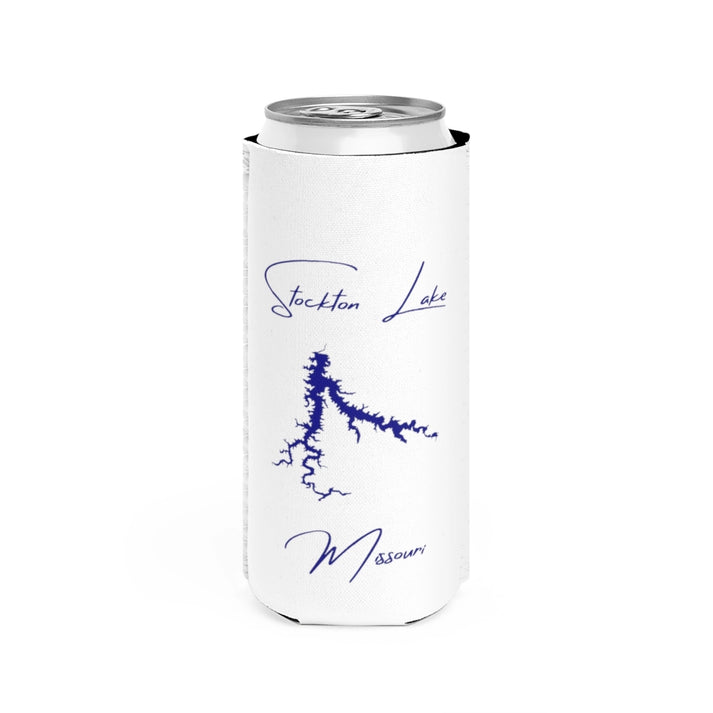 Missouri  Stockton  Lake  Slim  Can  Koozie  front  position  view  from  front  white.webp