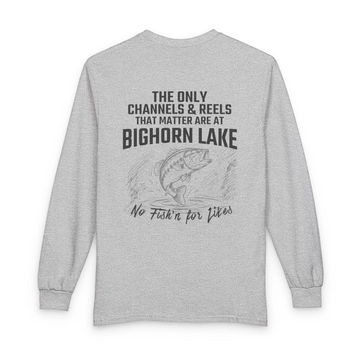 Montana  Bighorn  Lake  Long  Sleeve  Fishing  T-shirt  back  position  view  from  back  sport  grey.webp