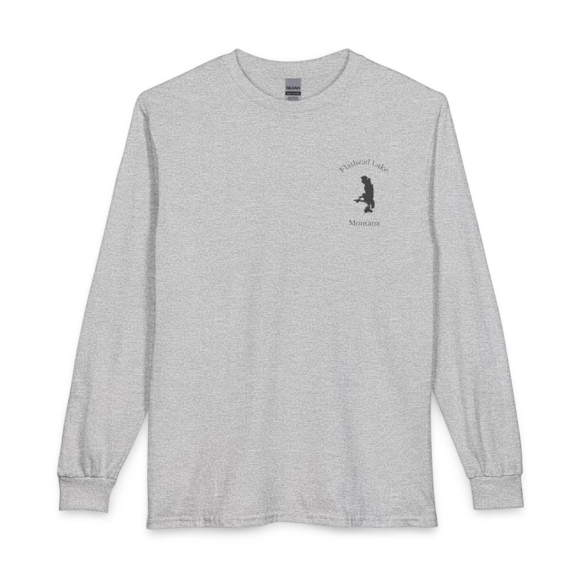 Montana  Flathead  Lake  Long  Sleeve  Fishing  T-shirt  front  position  view  from  front  sport  grey.webp