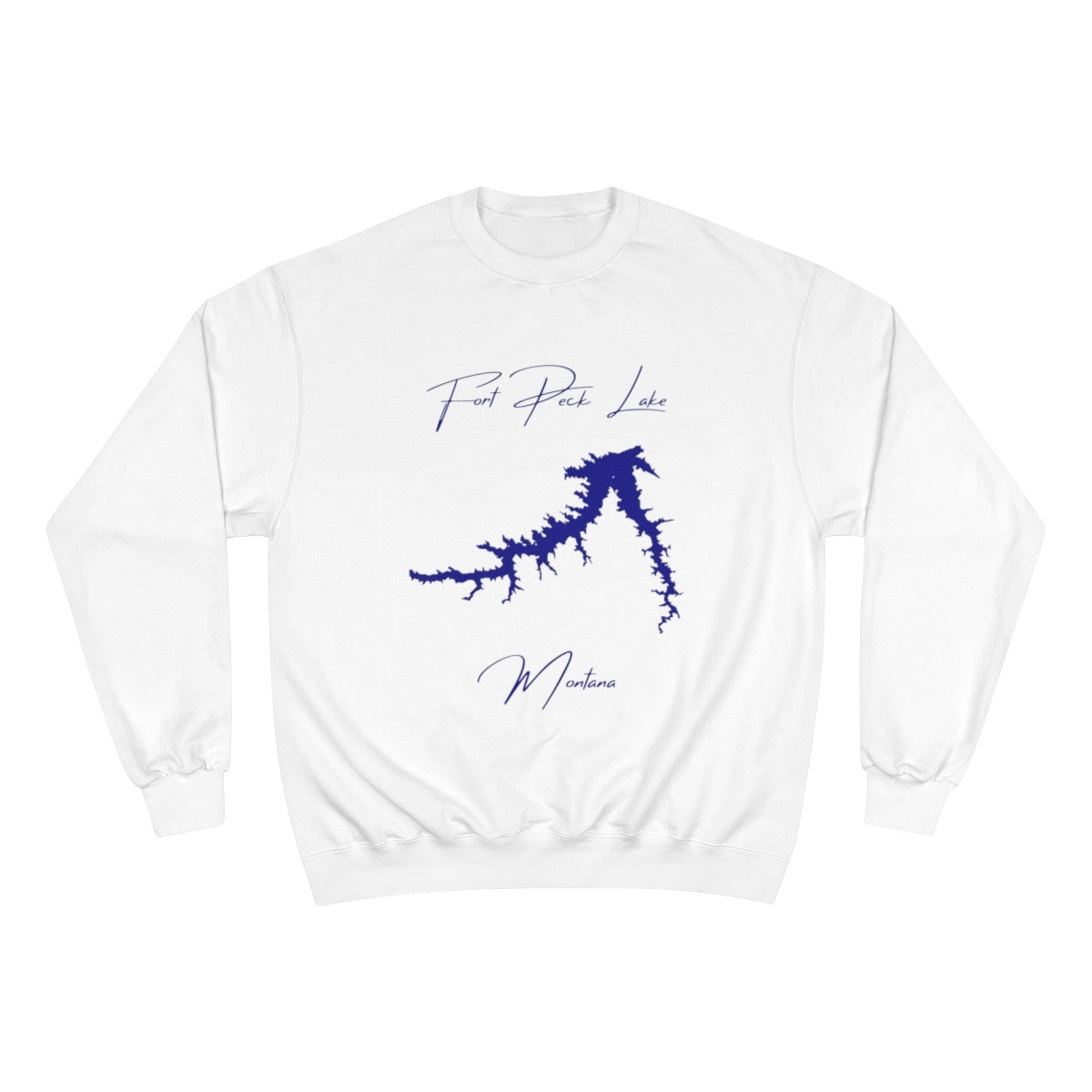 Montana  Fort  Peck  Lake  Sweatshirt  front  position  view  from  front  white.webp