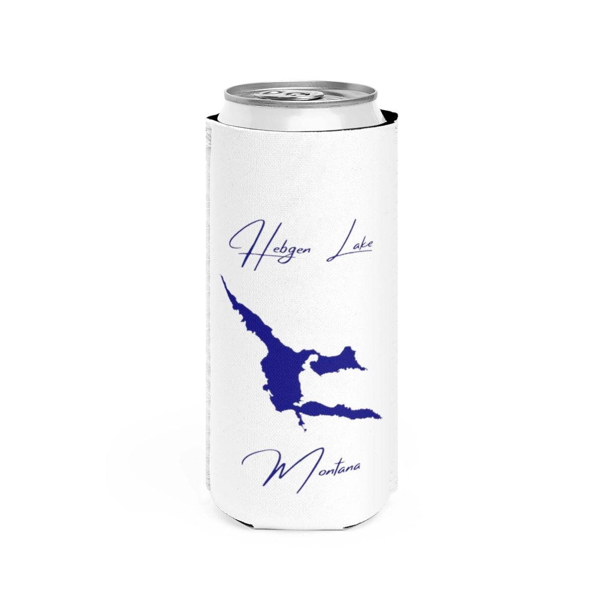 Montana  Hebgen  Lake  Slim  Can  Koozie  front  position  view  from  front  white.webp