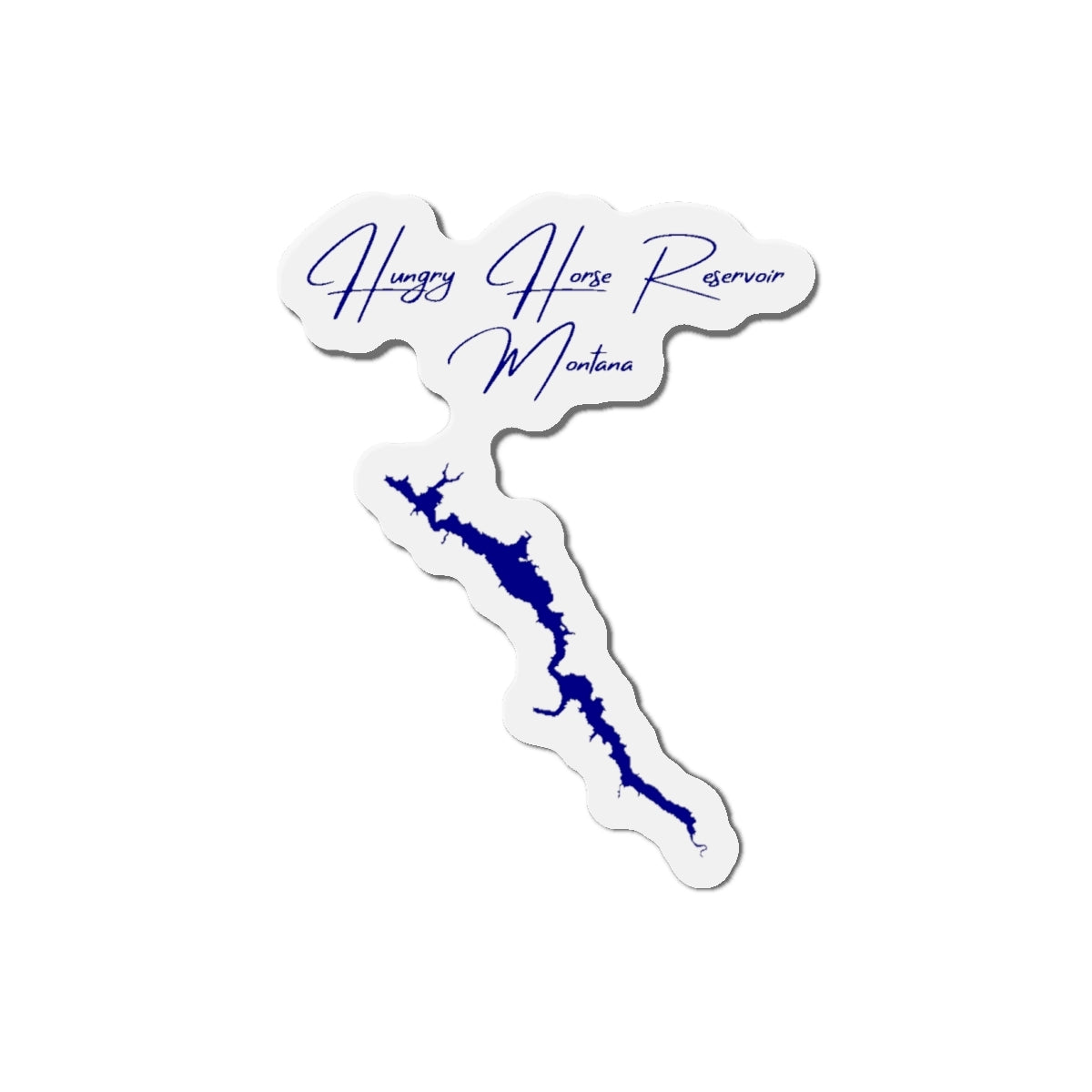 Montana  Hungry  Horse  Reservoir  Die  Cut  Magnet  front  position  view  from  front  4  x  4.webp