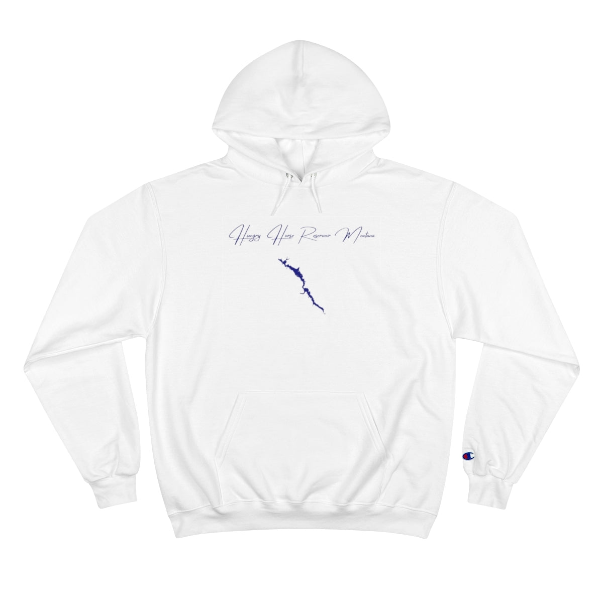 Montana  Hungry  Horse  Reservoir  Hoodie  front  position  view  from  front  white.webp