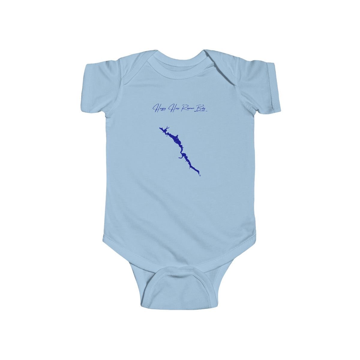 Montana  Hungry  Horse  Reservoir  Onesie  front  position  view  from  front  light  blue.webp