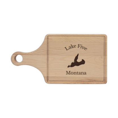 Montana  Lake  Five  Engraved  Cutting  Board  front  position  view  from  front  maple.webp