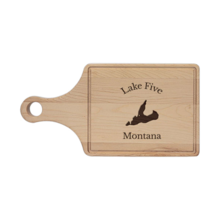 Montana  Lake  Five  Engraved  Cutting  Board  front  position  view  from  front  maple.webp