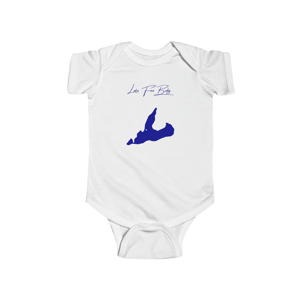 Montana  Lake  Five  Onesie  front  position  view  from  front  white.webp