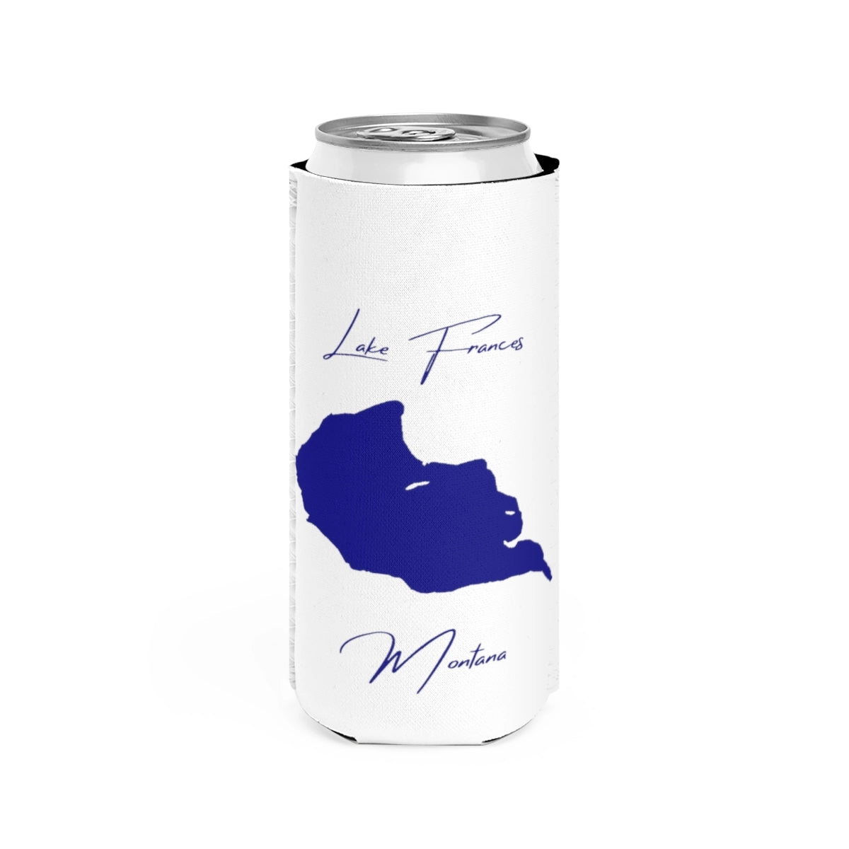 Montana  Lake  Frances  Slim  Can  Koozie  front  position  view  from  front  white.webp