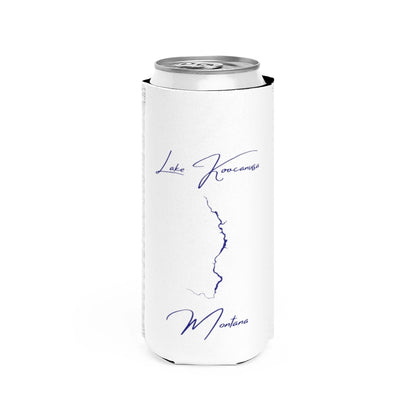 Montana  Lake  Koocanusa  Slim  Can  Koozie  front  position  view  from  front  white.webp