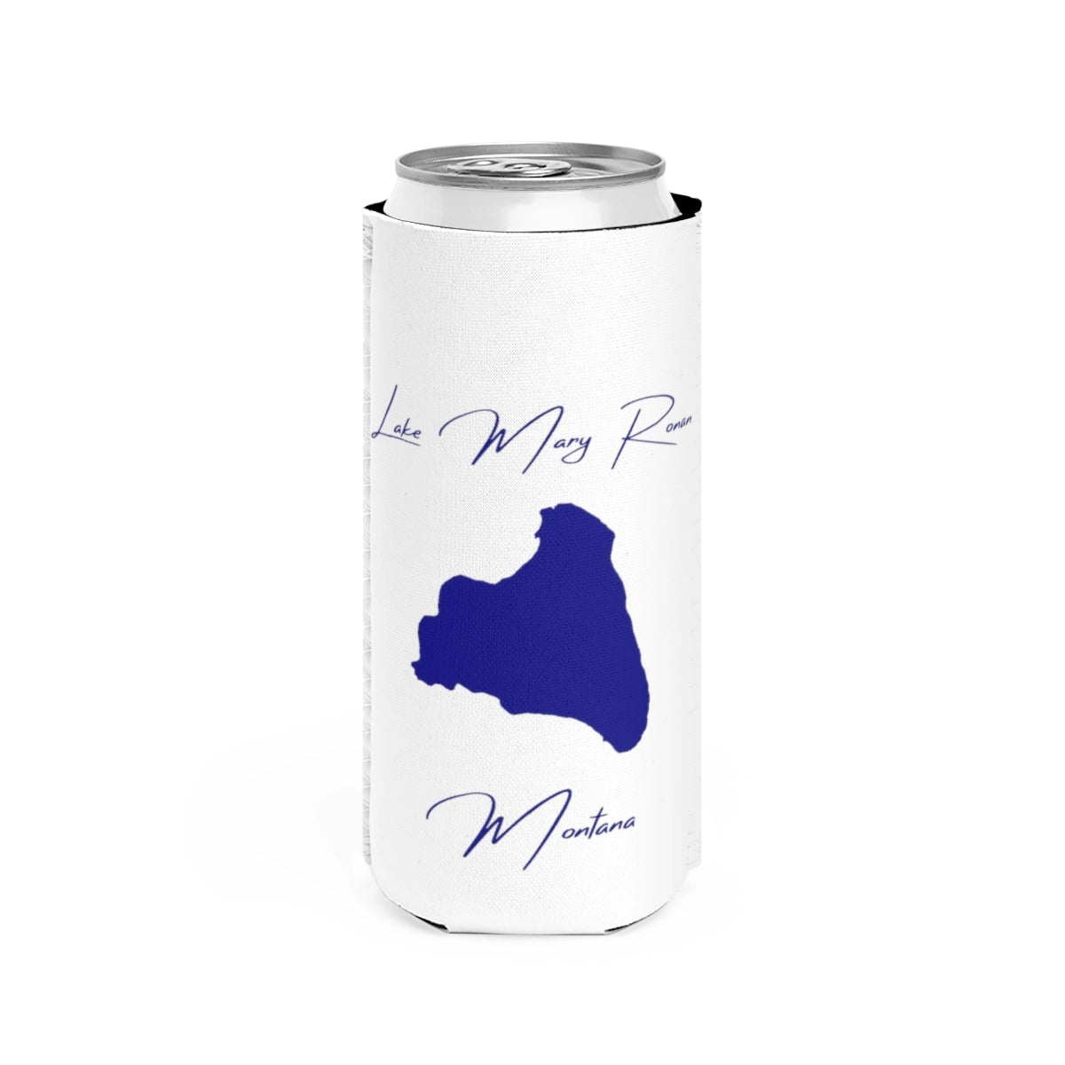 Montana  Lake  Mary  Ronan  Slim  Can  Koozie  front  position  view  from  front  white.webp