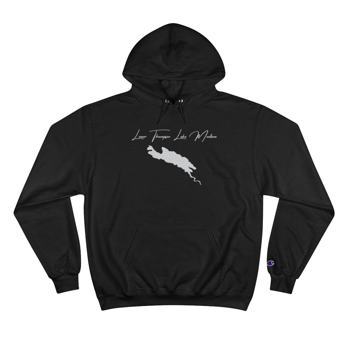 Montana  Lower  Thompson  Lake  Hoodie  front  position  view  from  front  black.webp
