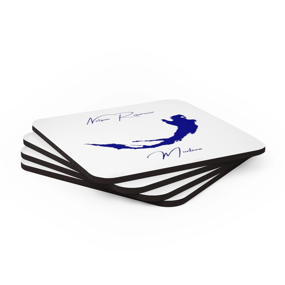 Montana  Nelson  Reservoir  Coaster  Set  front  position  view  from  stacked  3.75  x  3.75.webp