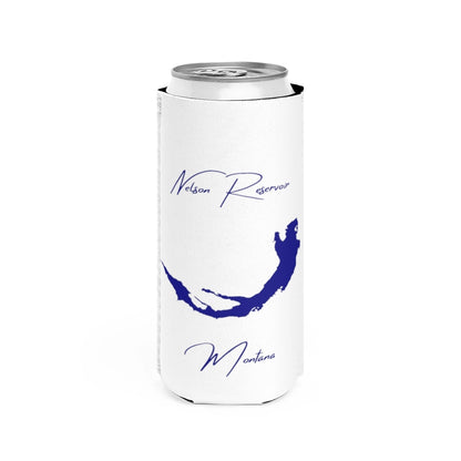 Montana  Nelson  Reservoir  Slim  Can  Koozie  front  position  view  from  front  white.webp