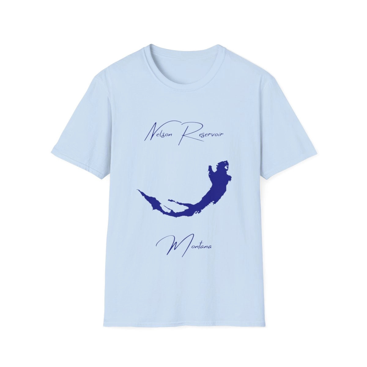 Montana  Nelson  Reservoir  T-shirt  front  position  view  from  front  light  blue.webp