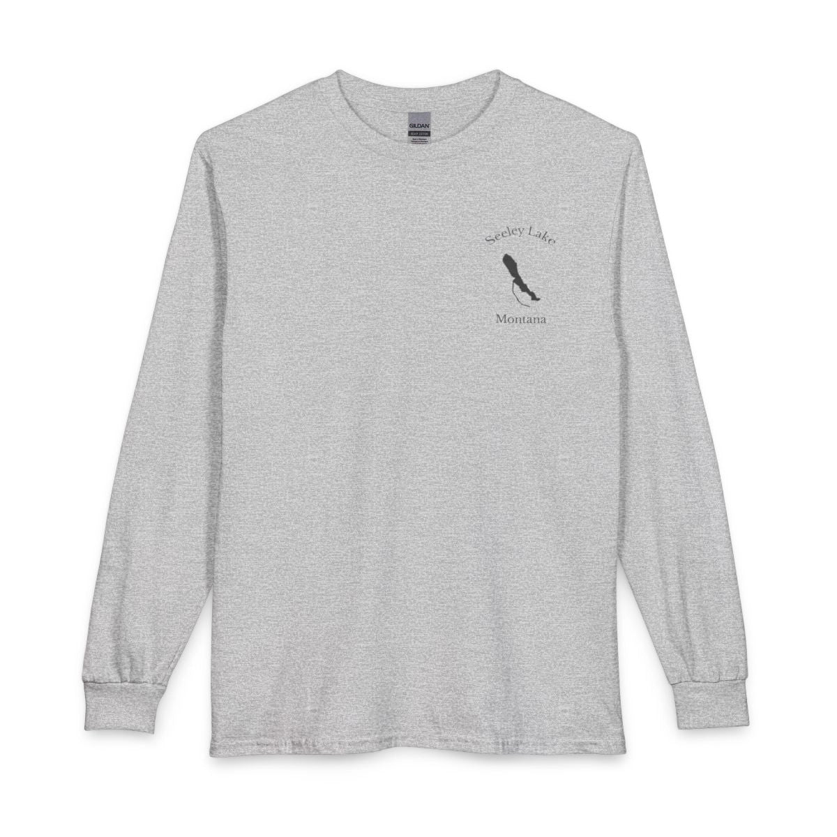 Montana  Seeley  Lake  Long  Sleeve  Fishing  T-shirt  front  position  view  from  front  sport  grey.webp