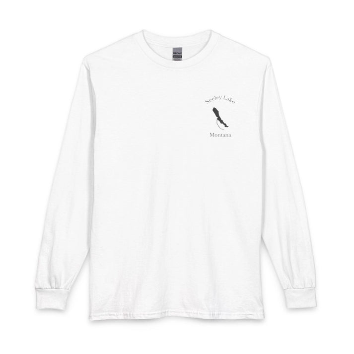 Montana  Seeley  Lake  Long  Sleeve  Fishing  T-shirt  front  position  view  from  front  white.webp