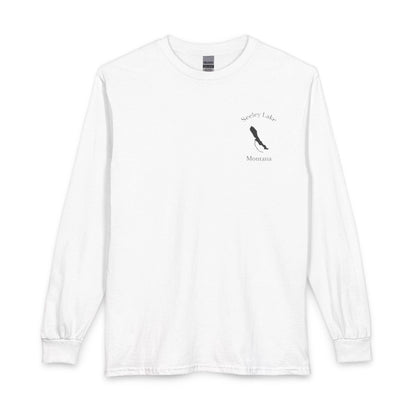 Montana  Seeley  Lake  Long  Sleeve  Fishing  T-shirt  front  position  view  from  front  white.webp