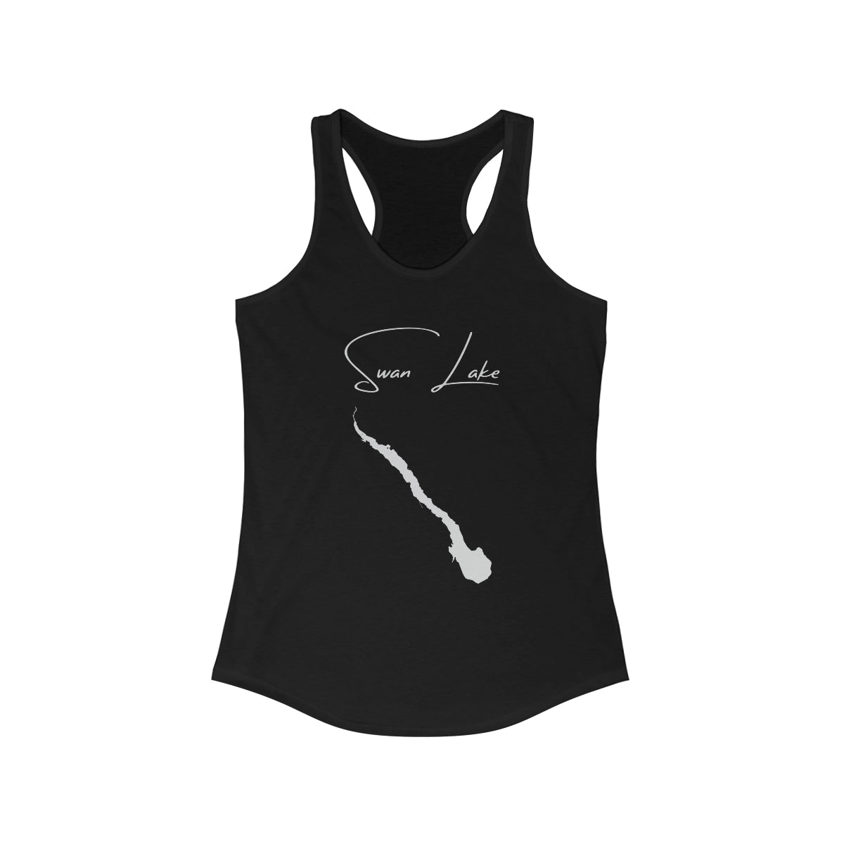 Montana  Swan  Lake  Racerback-Tank  front  position  view  from  front  solid  black.webp