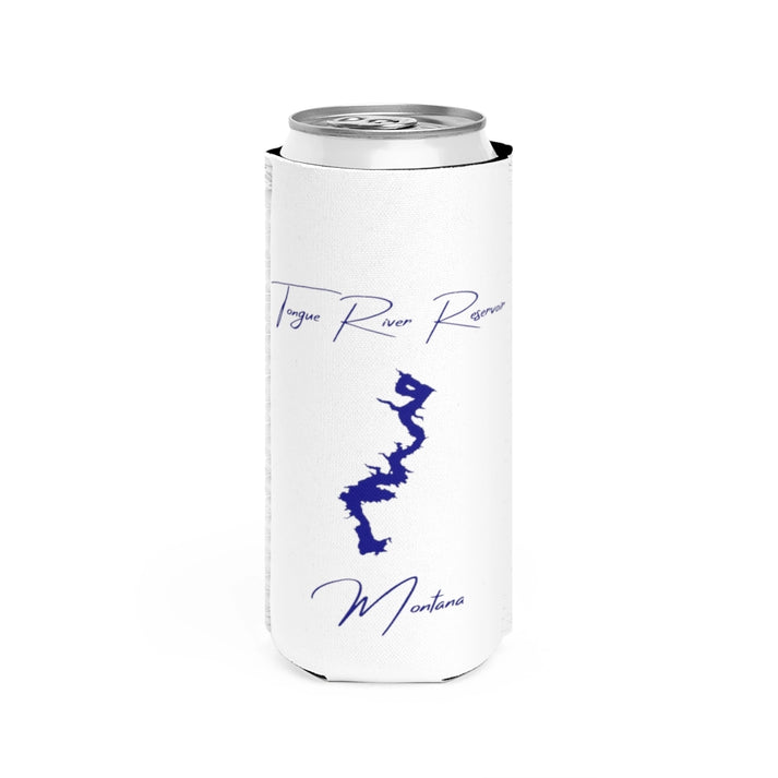 Montana  Tongue  River  Reservoir  Slim  Can  Koozie  front  position  view  from  front  white.webp