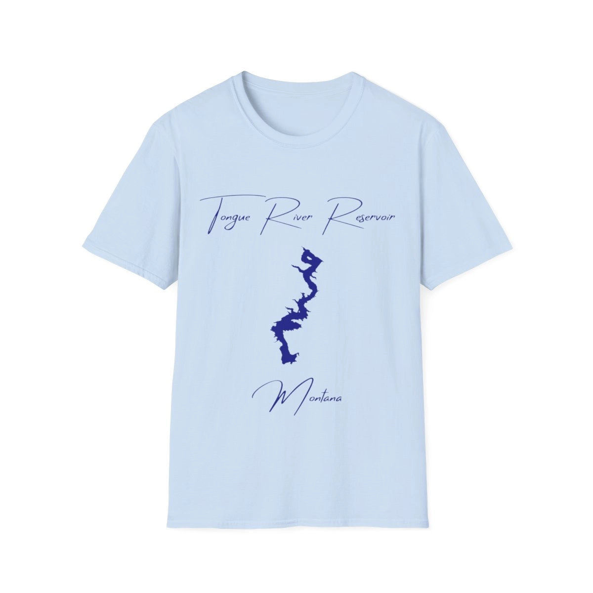 Montana  Tongue  River  Reservoir  T-shirt  front  position  view  from  front  light  blue.webp