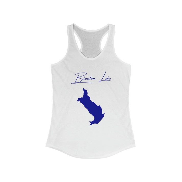 Nebraska  Bluestem  Lake  Racerback-Tank  front  position  view  from  front  solid  white.webp