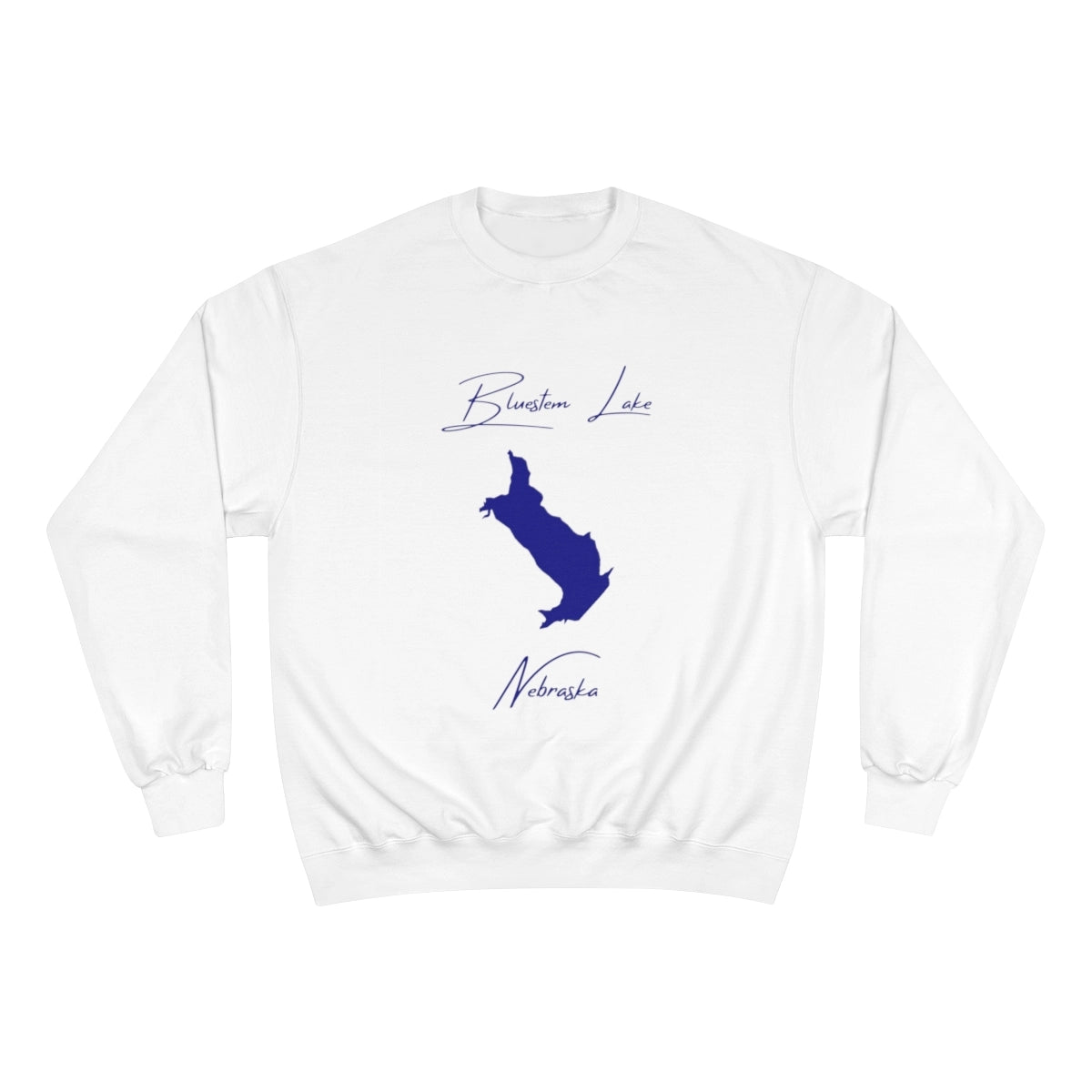 Nebraska  Bluestem  Lake  Sweatshirt  front  position  view  from  front  white.webp