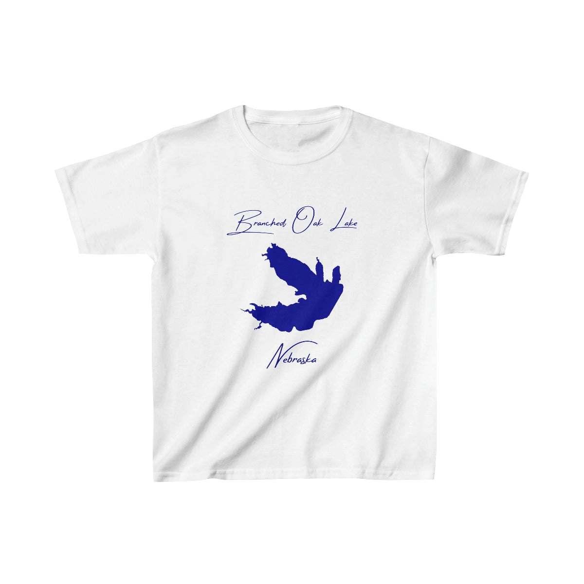 Nebraska  Branched  Oak  Lake  Youth  T-shirt  front  position  view  from  front  white.webp