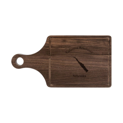 Nebraska  Calamus  Reservoir  Engraved  Cutting  Board  front  position  view  from  front  walnut.webp