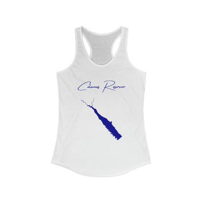 Nebraska  Calamus  Reservoir  Racerback-Tank  front  position  view  from  front  solid  white.webp