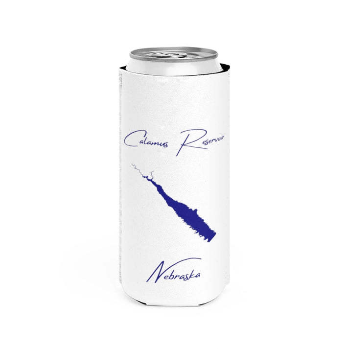 Nebraska  Calamus  Reservoir  Slim  Can  Koozie  front  position  view  from  front  white.webp