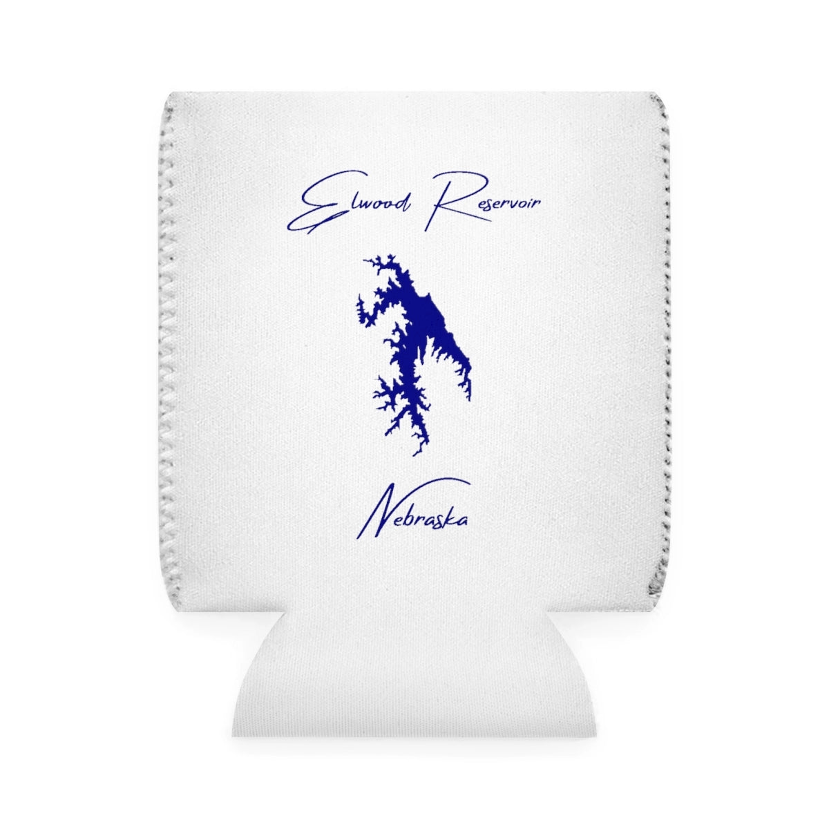 Nebraska  Elwood  Reservoir  Can  Koozie  front  position  view  from  front-1  white.webp