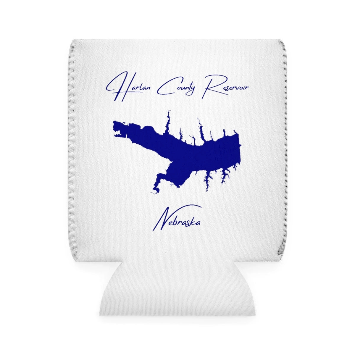 Nebraska  Harlan  County  Reservoir  Can  Koozie  front  position  view  from  front-1  white.webp