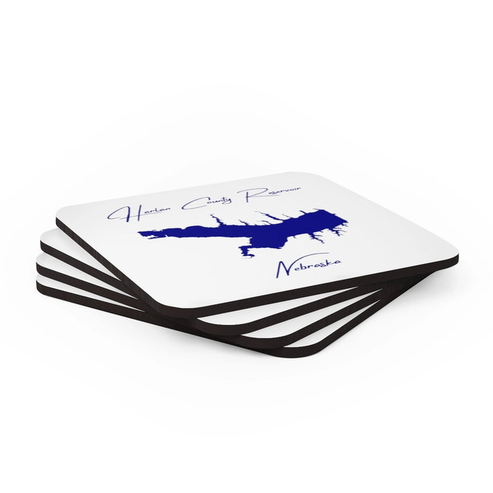 Nebraska  Harlan  County  Reservoir  Coaster  Set  front  position  view  from  stacked  3.75  x  3.75.webp