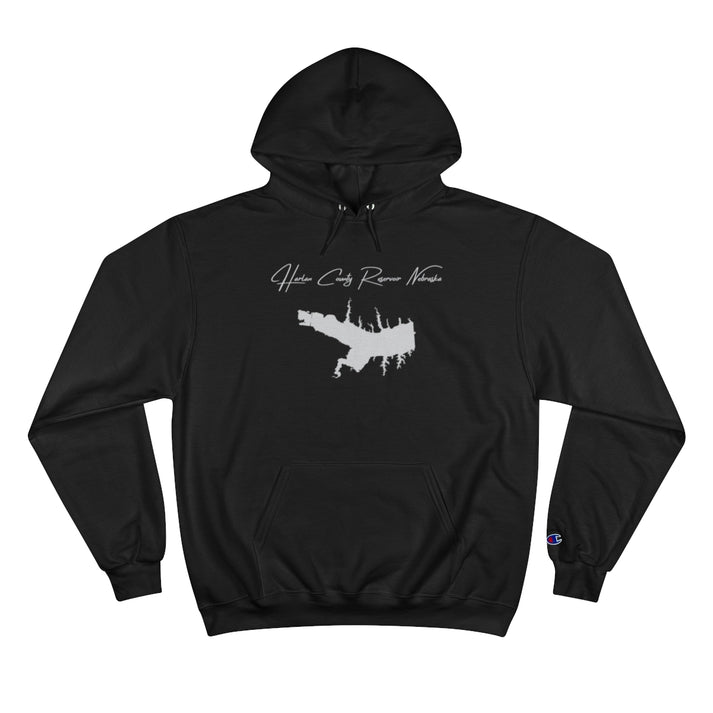 Nebraska  Harlan  County  Reservoir  Hoodie  front  position  view  from  front  black.webp