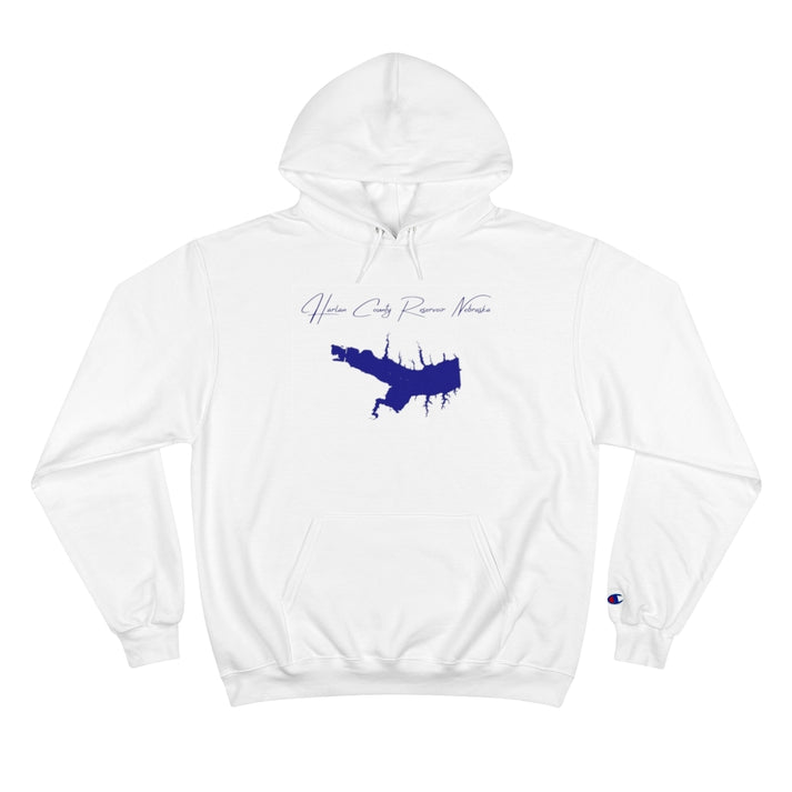 Nebraska  Harlan  County  Reservoir  Hoodie  front  position  view  from  front  white.webp