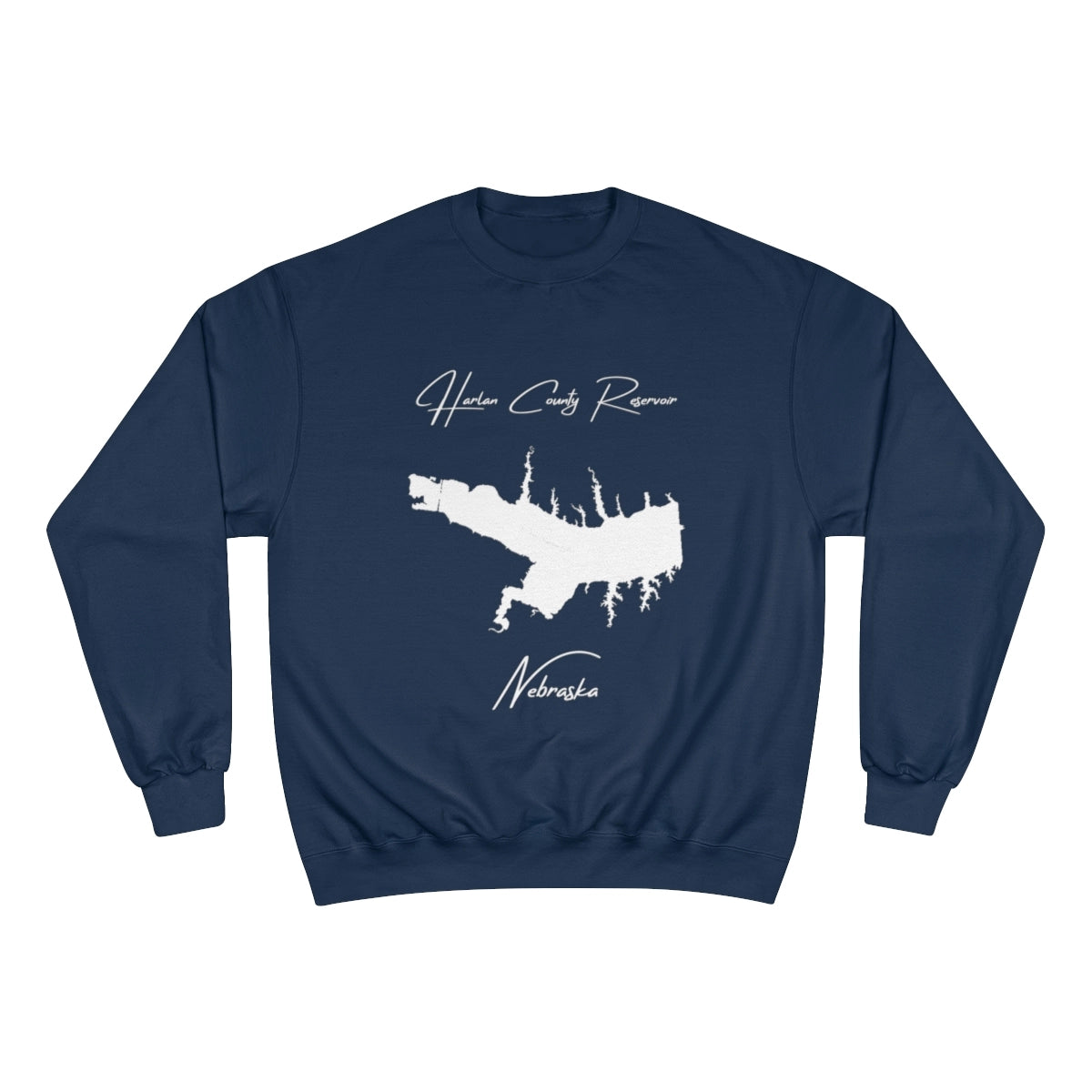 Nebraska  Harlan  County  Reservoir  Sweatshirt  front  position  view  from  front  navy.webp