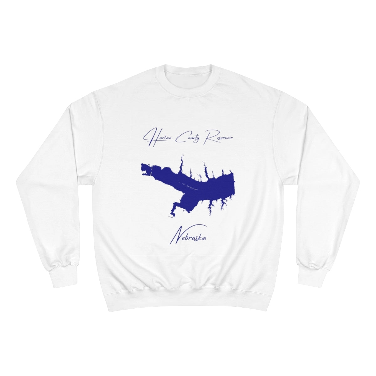 Nebraska  Harlan  County  Reservoir  Sweatshirt  front  position  view  from  front  white.webp