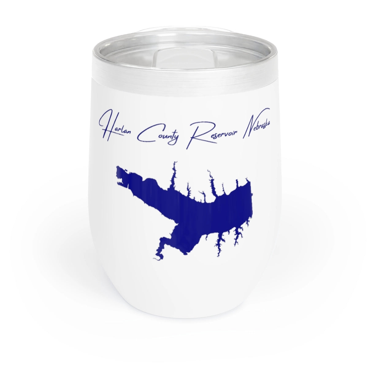 Nebraska  Harlan  County  Reservoir  Wine  Tumbler  front  position  view  from  front  white.webp