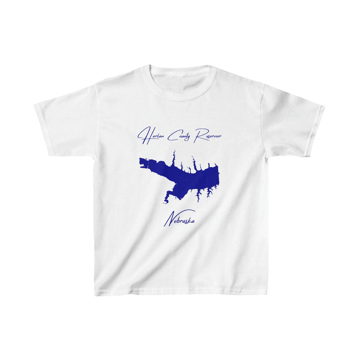 Nebraska  Harlan  County  Reservoir  Youth  T-shirt  front  position  view  from  front  white.webp