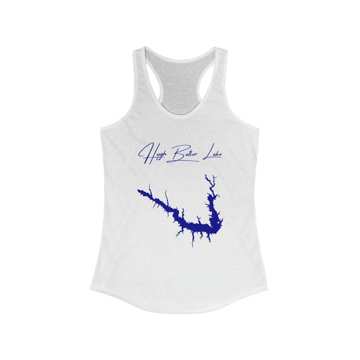 Nebraska  Hugh  Butler  Lake  Racerback-Tank  front  position  view  from  front  solid  white.webp