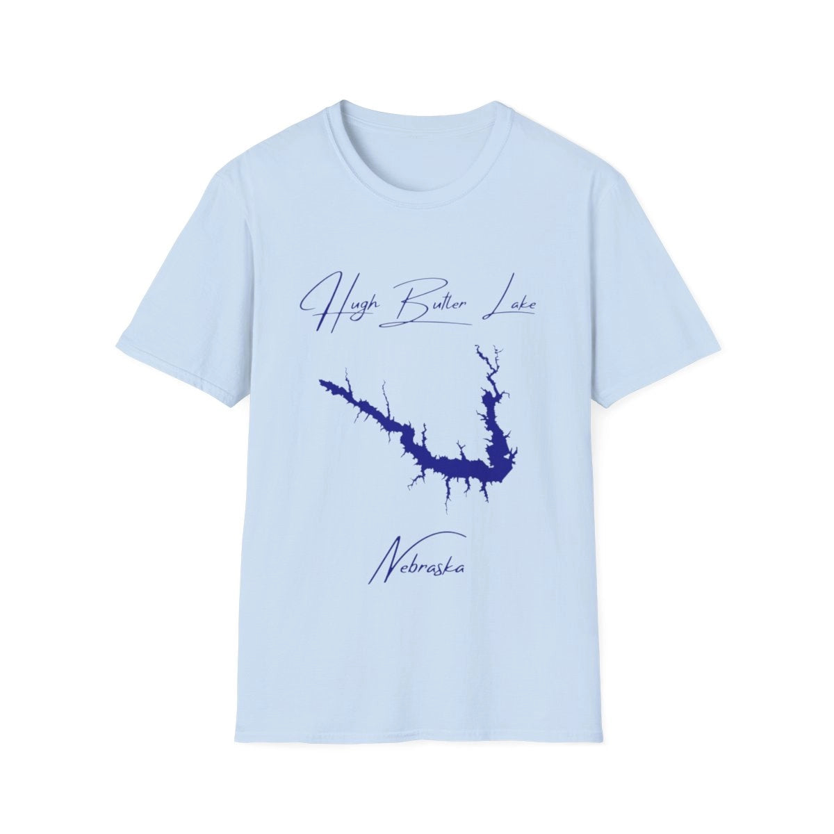 Nebraska  Hugh  Butler  Lake  T-shirt  front  position  view  from  front  light  blue.webp